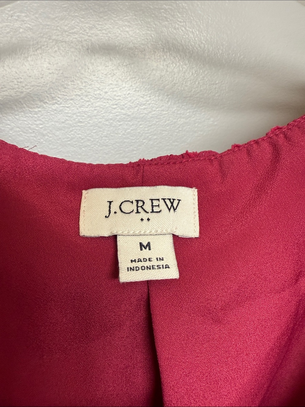 J. Crew Raspberry Pink Ruffle V-Neck Long Sleeve Blouse - Picture 2 of 7